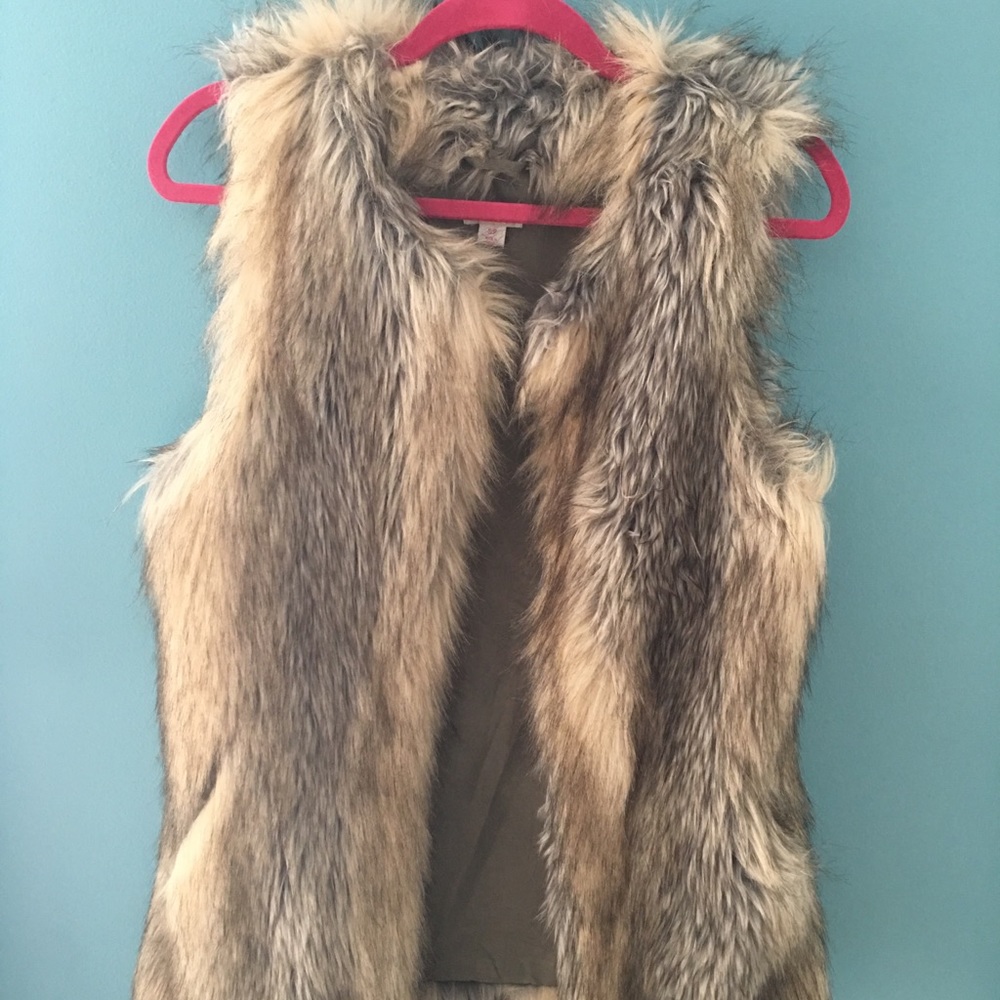 Faux fur multi-colored vest